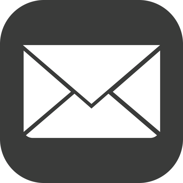 Email message icon in black square.